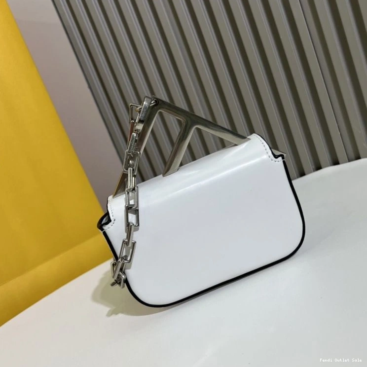 Affordable Bag In Calf F Leather Nano White Fendi 0710
